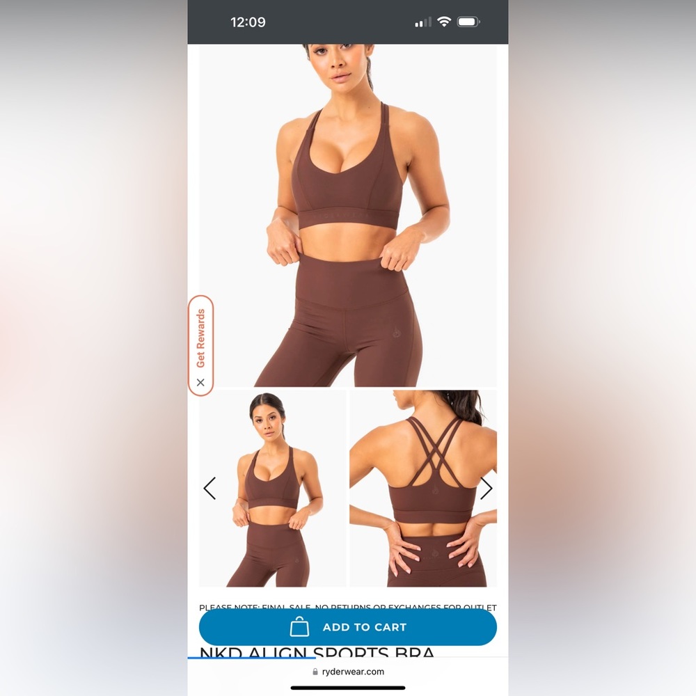 Ryderwear NKD Align Set - Large Bra/medium leggings